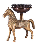 White Whale Antique Finish Horse Brass Showpiece Religious Strength Sculpture Idol