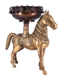 White Whale Antique Finish Horse Brass Showpiece Religious Strength Sculpture Idol