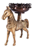 White Whale Antique Finish Horse Brass Showpiece Religious Strength Sculpture Idol