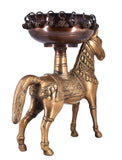 White Whale Antique Finish Horse Brass Showpiece Religious Strength Sculpture Idol