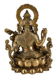White Whale Antique Maa Saraswati Brass Statue Religious Goddess Sculpture Idol Home Décor