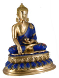 White Whale Brass Buddha Statue Astmangal Buddhism Idol feng Shui Home Decorative Showpiece - Large