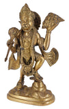White Whale Brass Lord Hanuman Lifting Mountain Statue Hindu God Idols Balaji/ Bajrangbali Murti for Gift & Home Decor