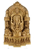 White Whale Brass Goddess Lakshmi Darbar Statue God Ganesha and Goddess Laxmi Saraswati Idol Statue Murti Home Décor