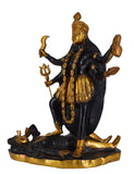 White Whale Antique Large Brass Kali Idol Hindu Goddess of Time & Change Maa Kalika Shiva Statue Murti