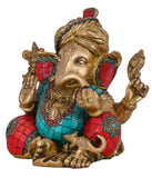 White Whale Brass Mangalkari Ganesha Statue Bhagwan Idol Ganesha Statue Ganpati Murti Home Décor