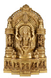 White Whale Brass Goddess Lakshmi Darbar Statue God Ganesha and Goddess Laxmi Saraswati Idol Statue Murti Home Décor
