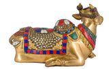 White Whale Brass Shiva Nandi Statue | Murti for Home Decoration | Office Décor