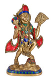 White Whale Brass Lord Hanuman Lifting Mountain Statue Hindu God Idols Balaji/Bajrangbali Murti for Gift & Home Decor