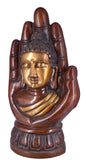 White Whale Brass Buddha Statue Blessing Murti Buddha Face for Home Decor Entrance Office Table Living Room Meditation Luck Gift Feng Shui