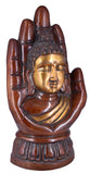 White Whale Brass Buddha Statue Blessing Murti Buddha Face for Home Decor Entrance Office Table Living Room Meditation Luck Gift Feng Shui
