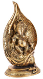 White Whale Brass Lord Mangalkari Ganesha Sitting On Lotus Bhagwan Idol Ganesha Statue Ganpati Murti Home Decor