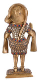 White Whale Brass Standing Lord Hanuman Statue Religious Strength God Sculpture Idol Home Decor