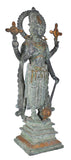 White Whale Brass Lord Satya Narayana Brass Statue Lord Vishnu Bhagwan Murti Statue for Home Office Decor