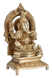 White Whale Lord Ganesh Murti Ganesha Idol Ganpati Bhagwan Brass Statue for Home Entrance Good Luck Vastu Decoration Showpiece