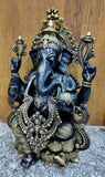 White Whale  Brass Decor India Mangalkari Ganesha Statue Home Decor (21 inches)