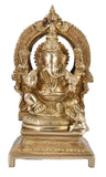 White Whale Lord Ganesh Murti Ganesha Idol Ganpati Bhagwan Brass Statue for Home Entrance Good Luck Vastu Decoration Showpiece