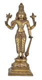 White Whale Brass Lord Satya Narayana Brass Statue Bhagwan Murti Statue for Home Office Decor