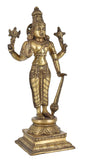 White Whale Brass Lord Satya Narayana Brass Statue Bhagwan Murti Statue for Home Office Decor