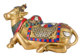 White Whale Brass Shiva Nandi Statue | Murti for Home Decoration | Office Décor
