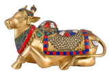 White Whale Brass Shiva Nandi Statue | Murti for Home Decoration | Office Décor