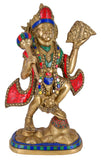 White Whale Brass Lord Hanuman Lifting Mountain Statue Hindu God Idols Balaji/Bajrangbali Murti for Gift & Home Décor