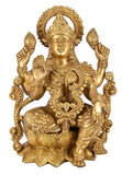 White Whale Hindu Goddess Maa Laxmi Idol Brass Statue Standing in Loltus Lakshmi for Temple Puja Home Decor Murti Office Gift Item Showpiece