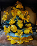 White Whale Lord Ganesh Idol Large Ganesha Brass Statue-Hindu Success God Sculptures - 22 Inches