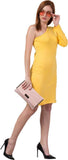 Whitewhale Women Bodycon Yellow Dress