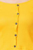 Whitewhale Casual Regular Sleeves Solid Women Mustard Top