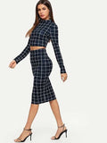 Whitewhale Women Two Piece Dark Blue Dress