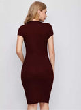 Whitewhale Women Bodycon Maroon Dress