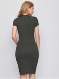 Whitewhale Women Bodycon Dark Green Dress