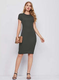 Whitewhale Women Bodycon Dark Green Dress