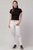 Whitewhale Casual Regular Sleeves Solid Women Black Top