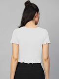 Whitewhale Casual Regular Sleeves Solid Women White Top