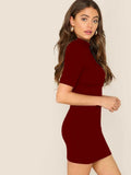Whitewhale Women Two Piece Maroon Dress