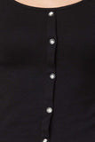 Whitewhale Casual Regular Sleeves Solid Women Black Top