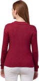 Whitewhale Casual Regular Sleeves Solid Wome Maroon Top