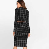 Whitewhale Women Two Piece Black Dress
