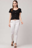 Whitewhale Casual Regular Sleeves Solid Women Black Top