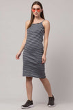 Whitewhale Women Bodycon Grey Black  Dress