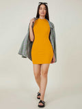 Whitewhale Women Bodycon Yellow Dress