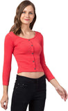 Whitewhale Casual Regular Sleeves Solid Women Red Top