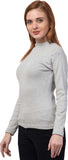 Whitewhale Casual Regular Sleeves Solid Wome Grey Top