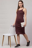 Whitewhale Women Bodycon Maroon Dress
