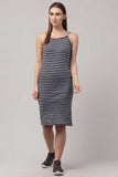 Whitewhale Women Bodycon Grey Black  Dress