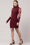 Whitewhale Women Bodycon Maroon Dress