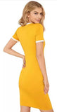 Whitewhale Women Bodycon Yellow Dress