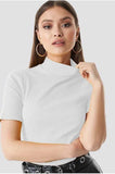 Whitewhale Casual Regular Sleeves Solid Women White Top